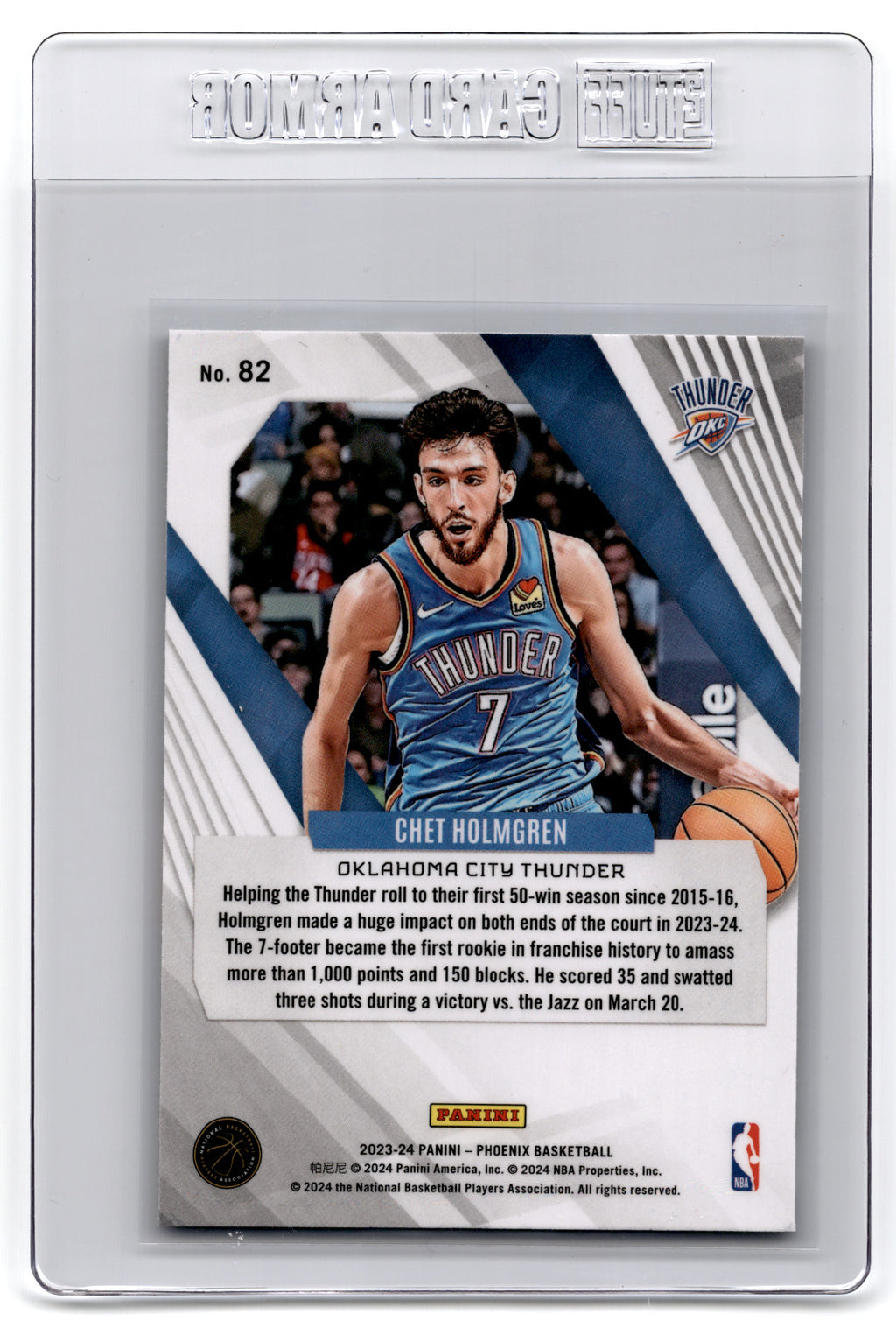 2023-24 Panini Phoenix Chet Holmgren #82 Teal Laser