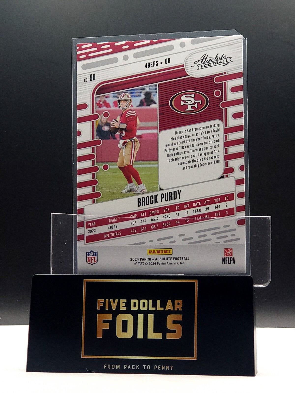 2024 Panini Absolute #90 Brock Purdy Gold