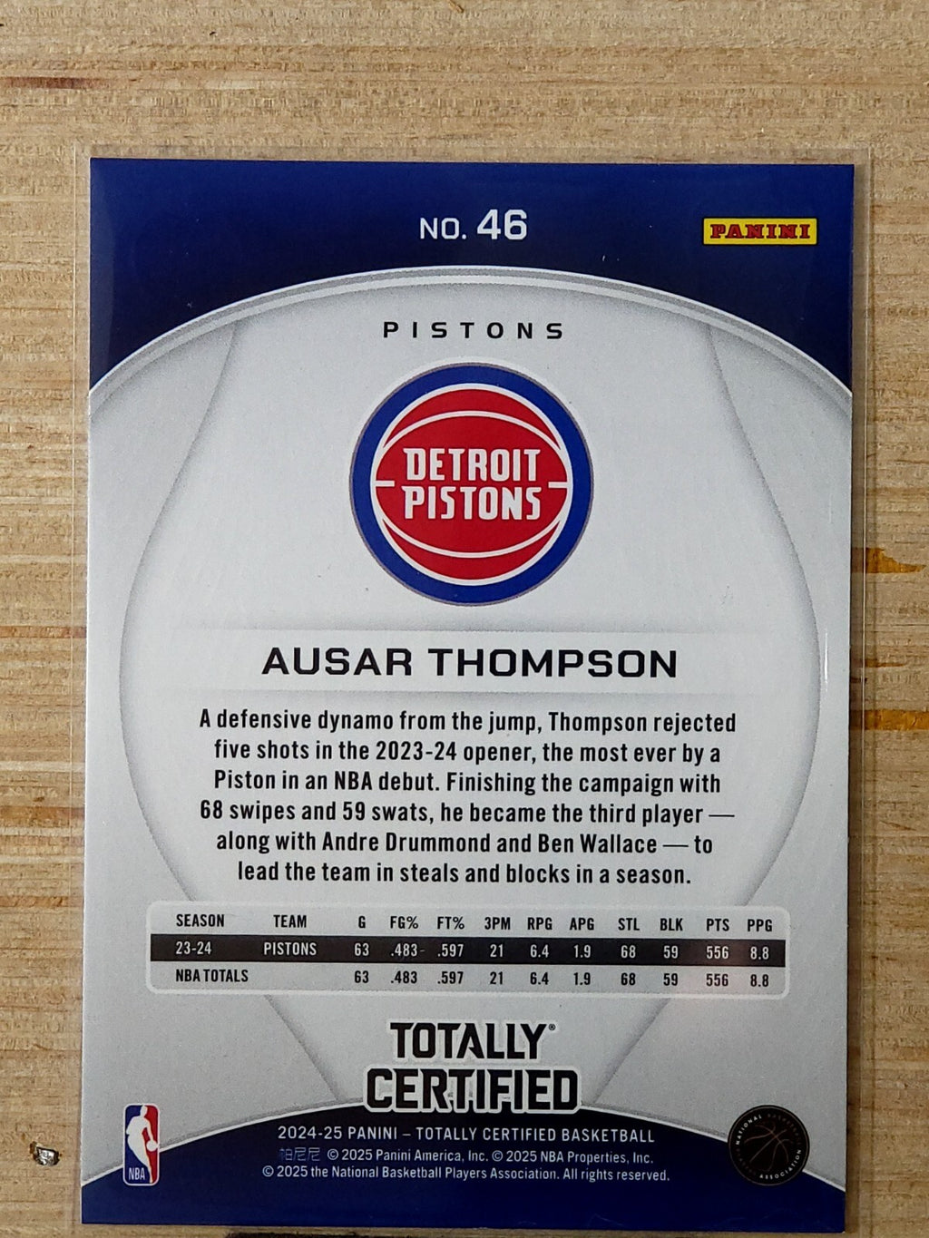 2024-25 Panini Totally Certified #46 Asuar Thompson