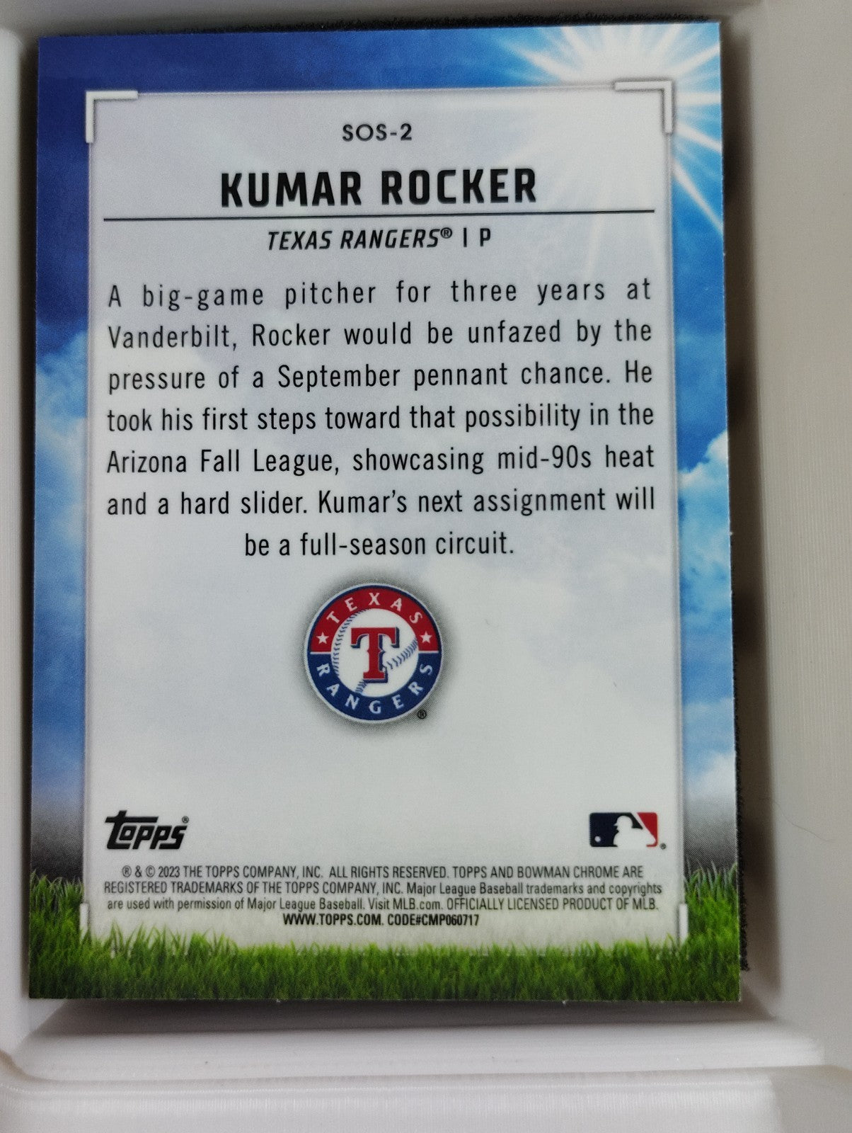 2023 Bowman - Sights on September Kumar Rocker #SOS-2
