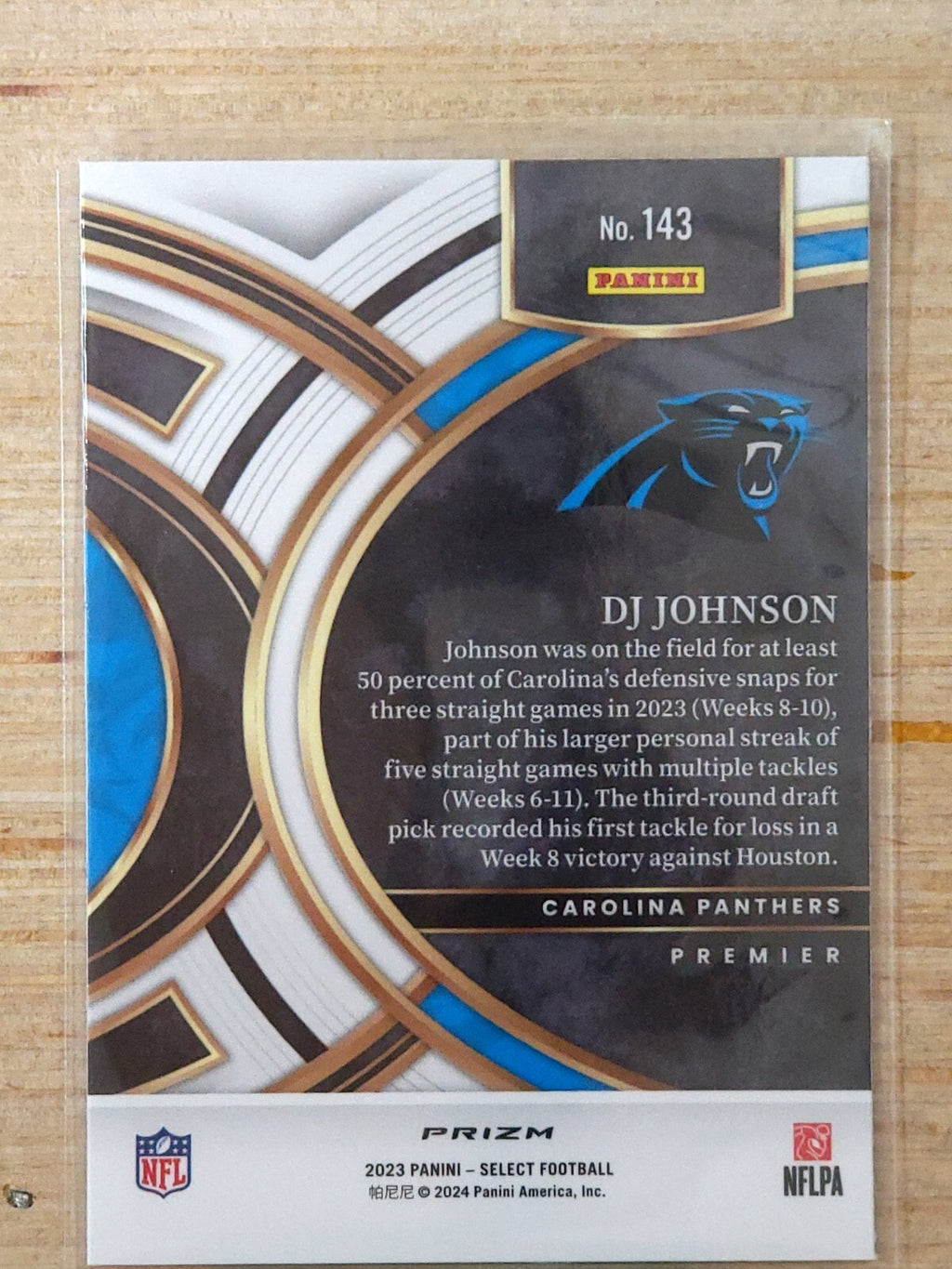 2023 Panini Select - Premier Level #143 D.J. Johnson Cosmic Prizm