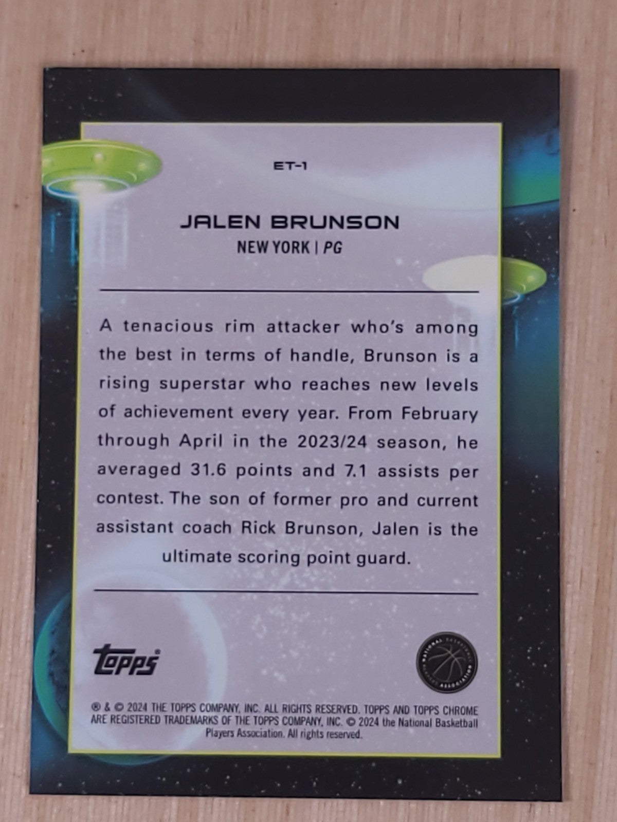 2023-24 Topps Cosmic Chrome - Extraterrestrial Talent Jalen Brunson #ET-1