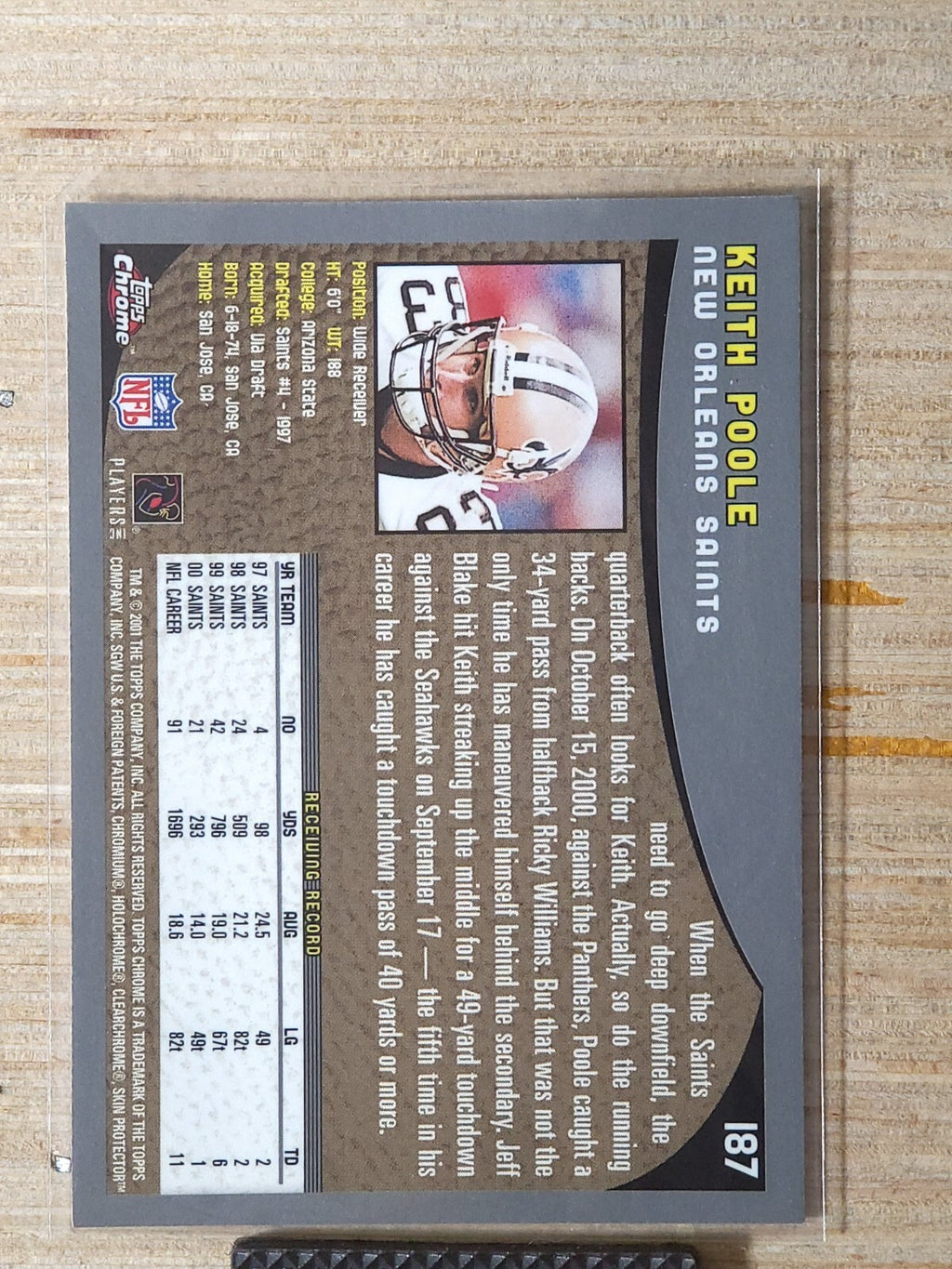 2001 Topps Chrome - Keith Poole #187