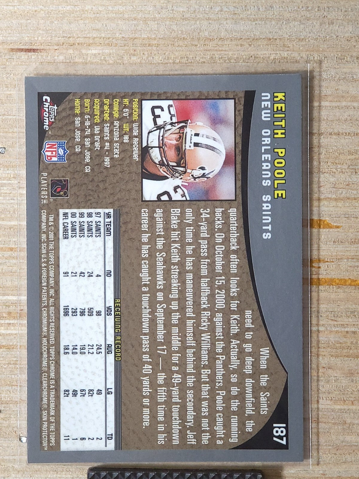 2001 Topps Chrome - Keith Poole #187