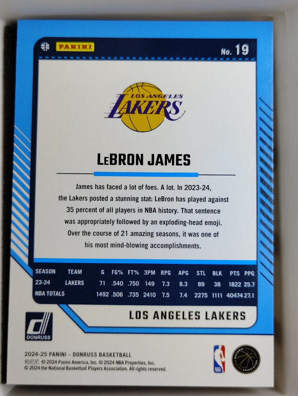 2024-25 Panini Donruss - LeBron James #19