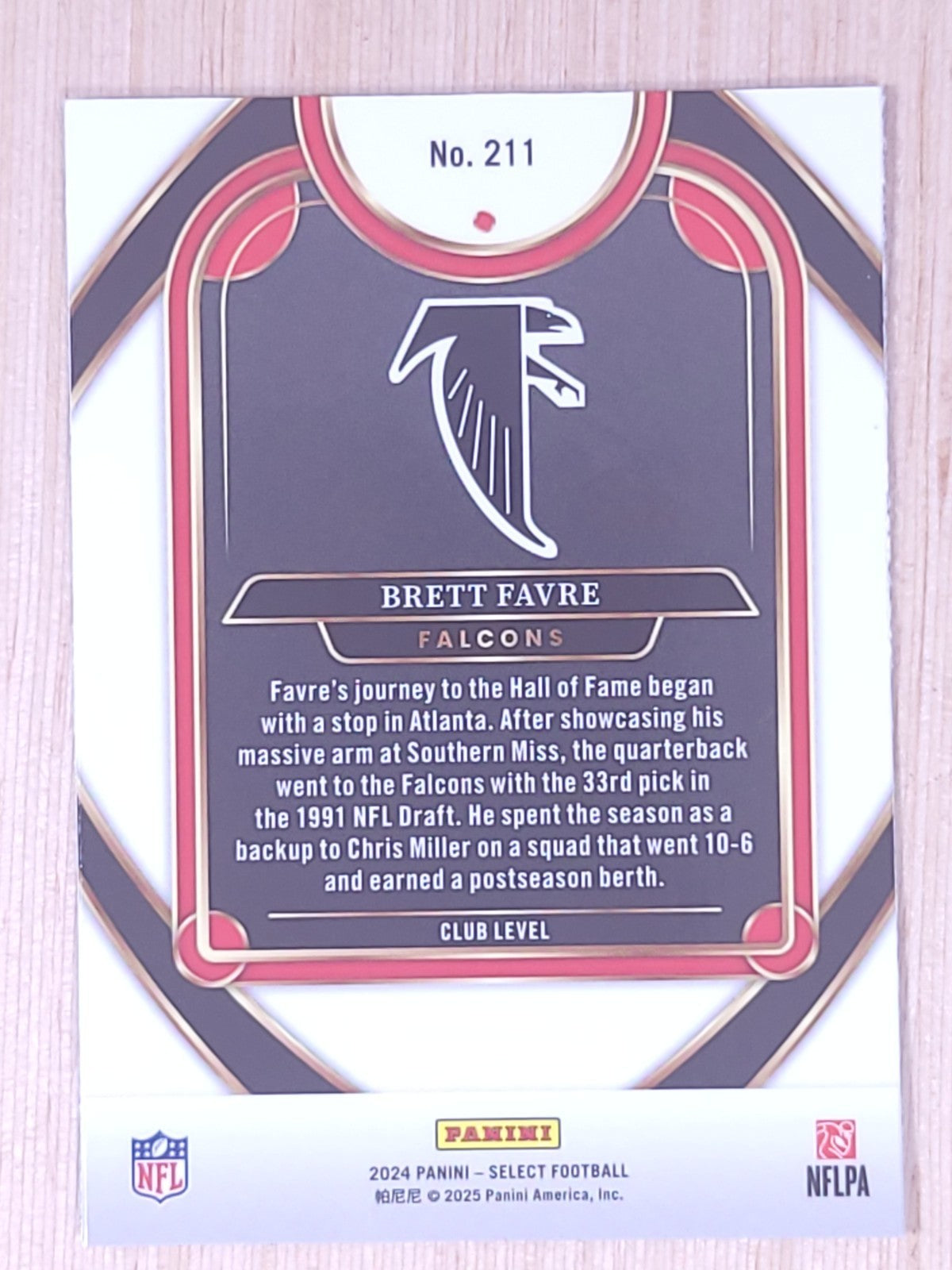 2024 Panini Select #211 Brett Favre Club Level