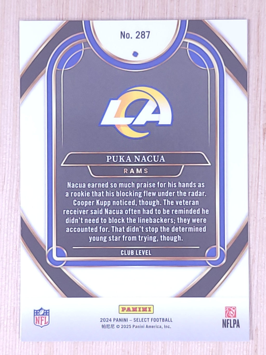 2024 Panini Select #287 Puka Nacua Club Level