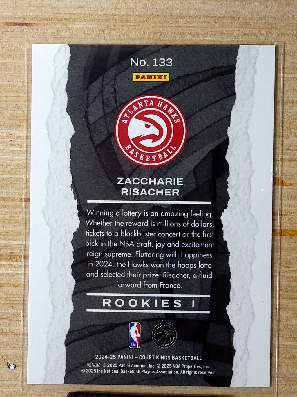 2024-25 Panini Court Kings Rookies I #133 Zaccharie Risacher