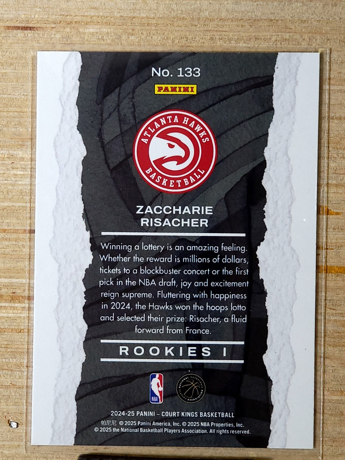 2024-25 Panini Court Kings Rookies I #133 Zaccharie Risacher
