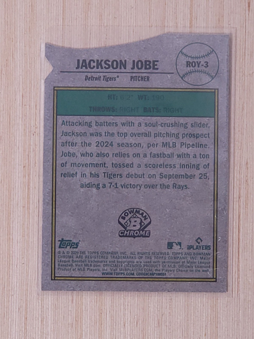 2025 Bowman Jackson Jobe Rookie Of The Year ROY-3