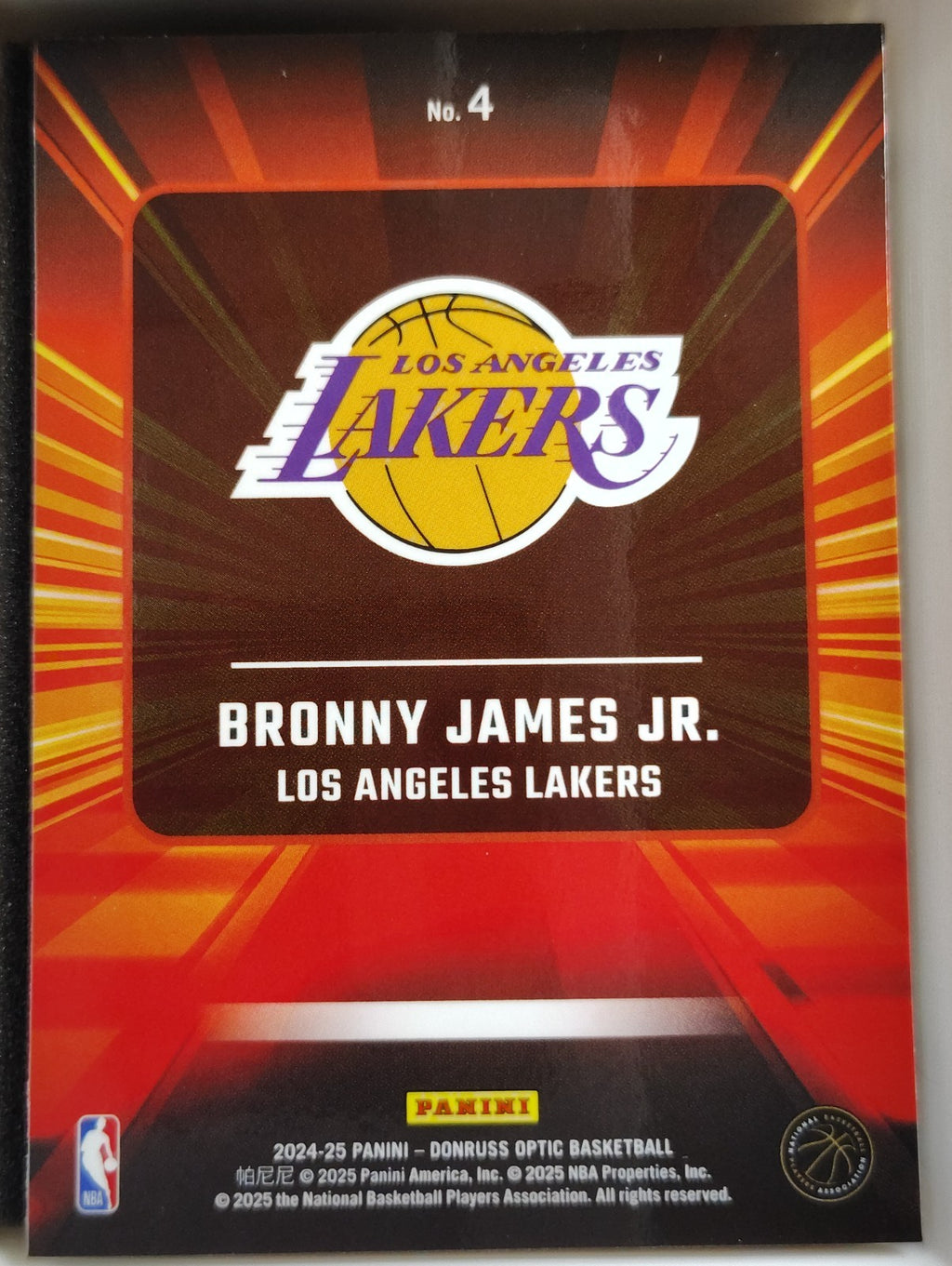 2024-25 Panini Donruss Optic Express Lane #4 Bronny James Jr.