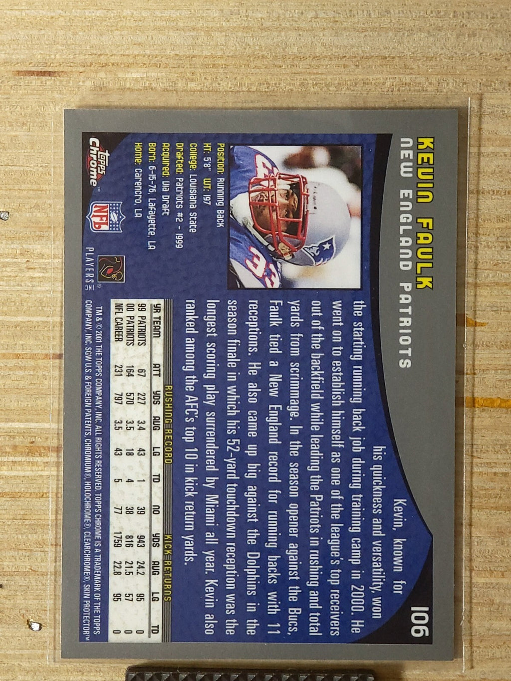 2001 Topps Chrome - Kevin Faulk #106