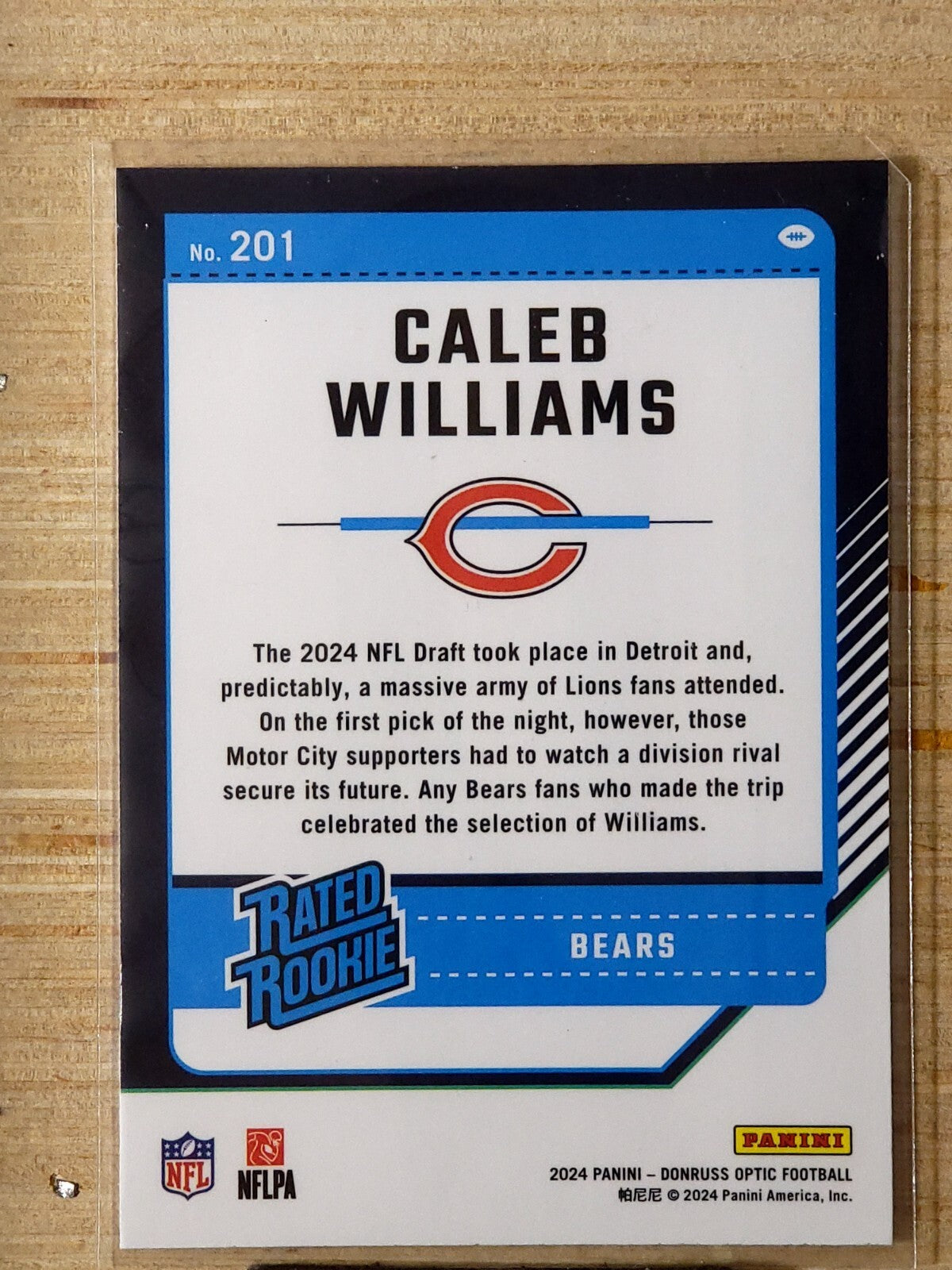 2024 Panini Donruss Optic- Rated Rookie Caleb Williams #201