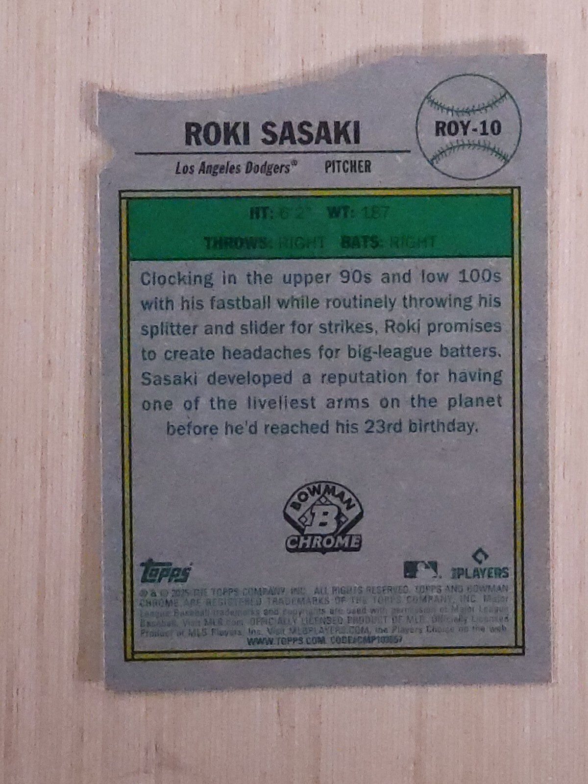 2025 Bowman Chrome Roki Sasaki ROTY Insert  Mega box Mojo