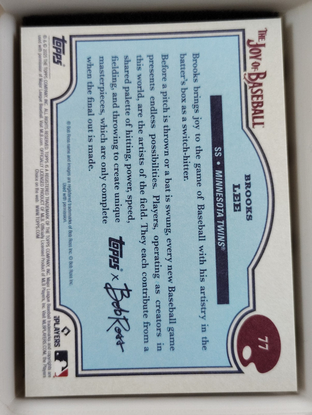 2025 Topps X Bob Ross The Joy of Baseball #77 Brooks Lee