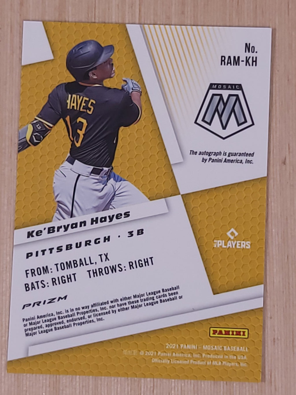 2021 Panini Mosaic - Rookie Autographs Mosaic Ke'Bryan Hayes #RAM-KH (AU, RC)