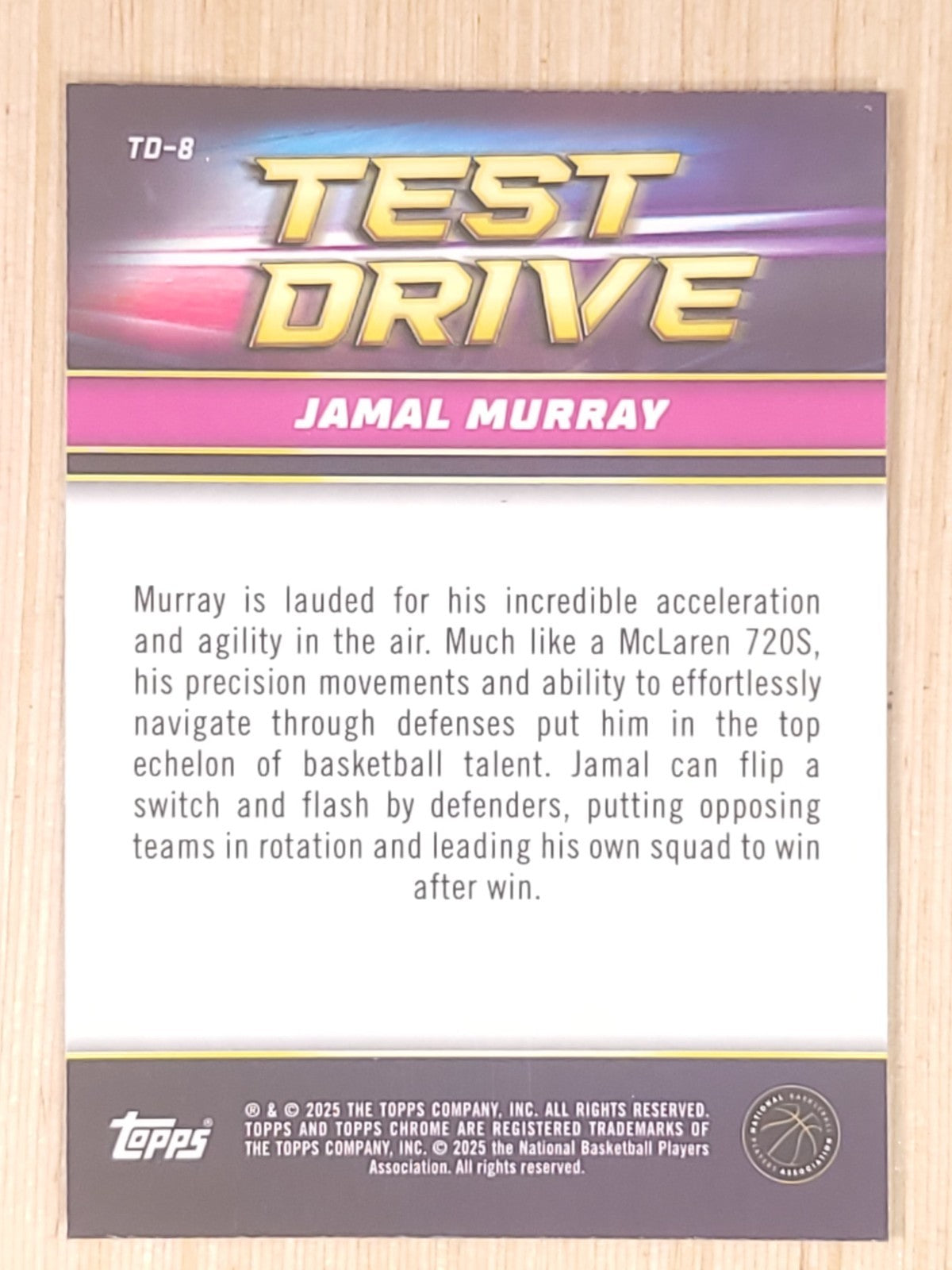 2024-25 Topps Chrome Test Drive #TD-8 Jamal Murray Geometric Purple