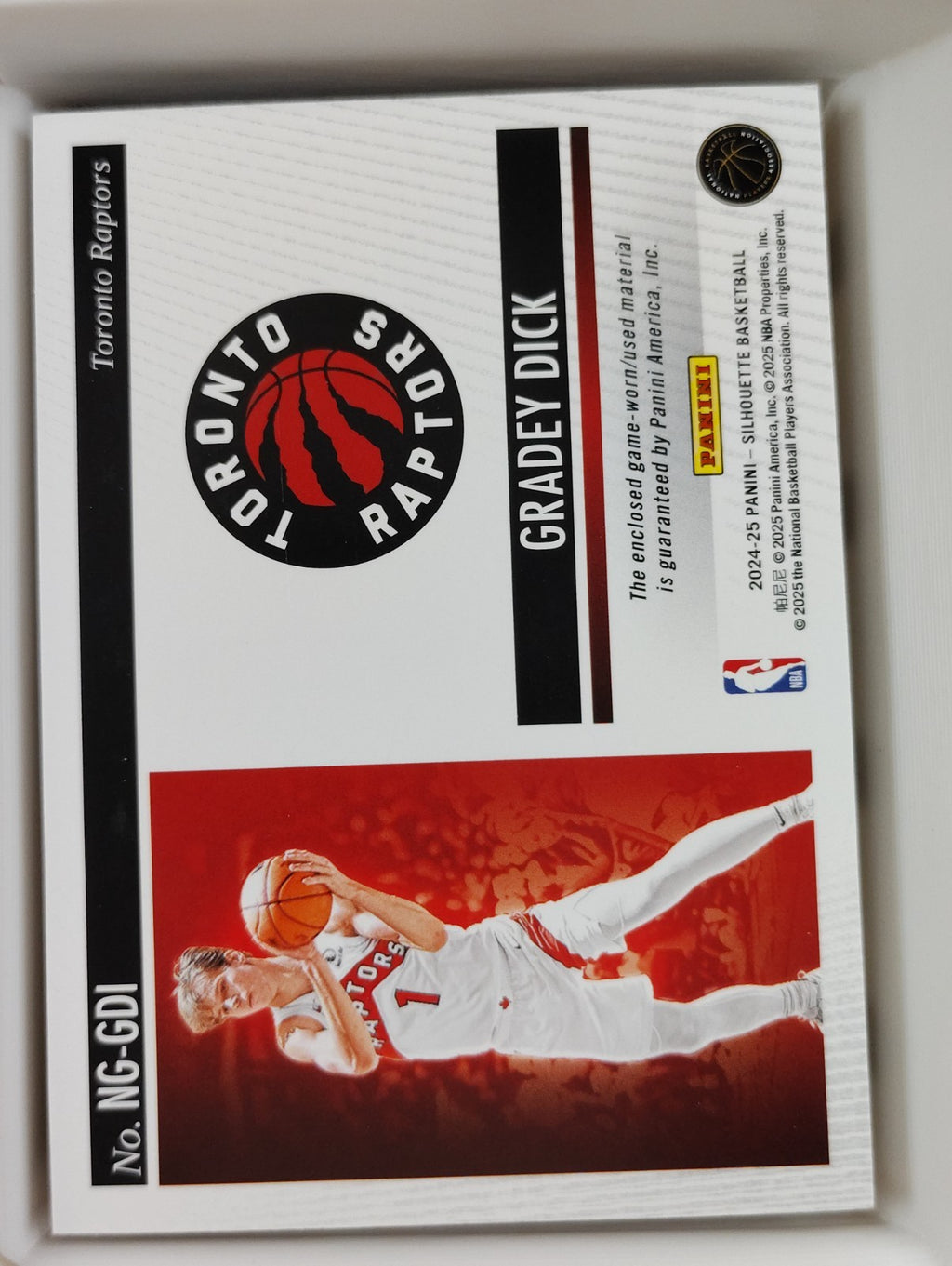2024-25 Panini Silhouette NBA Gear Gradey Dick #NG-GDI Bronze 23/99