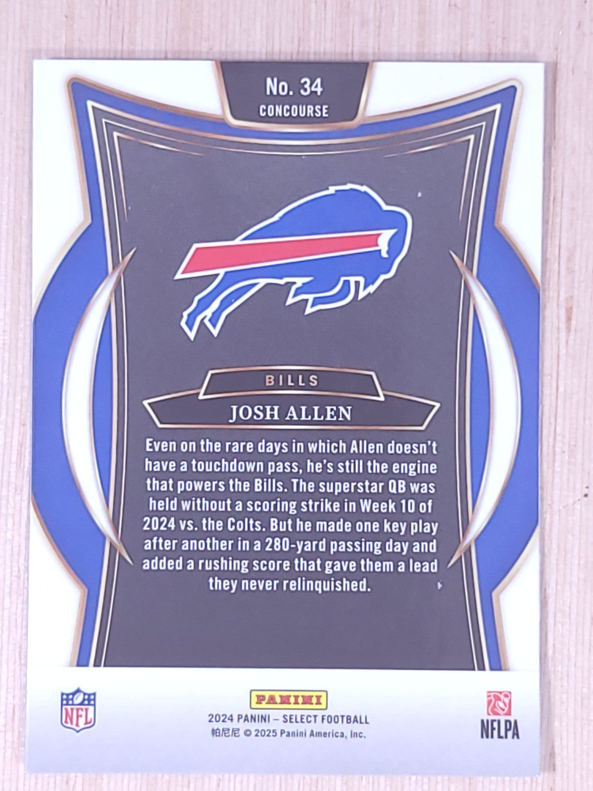 2024 Panini Select #34 Josh Allen Concourse