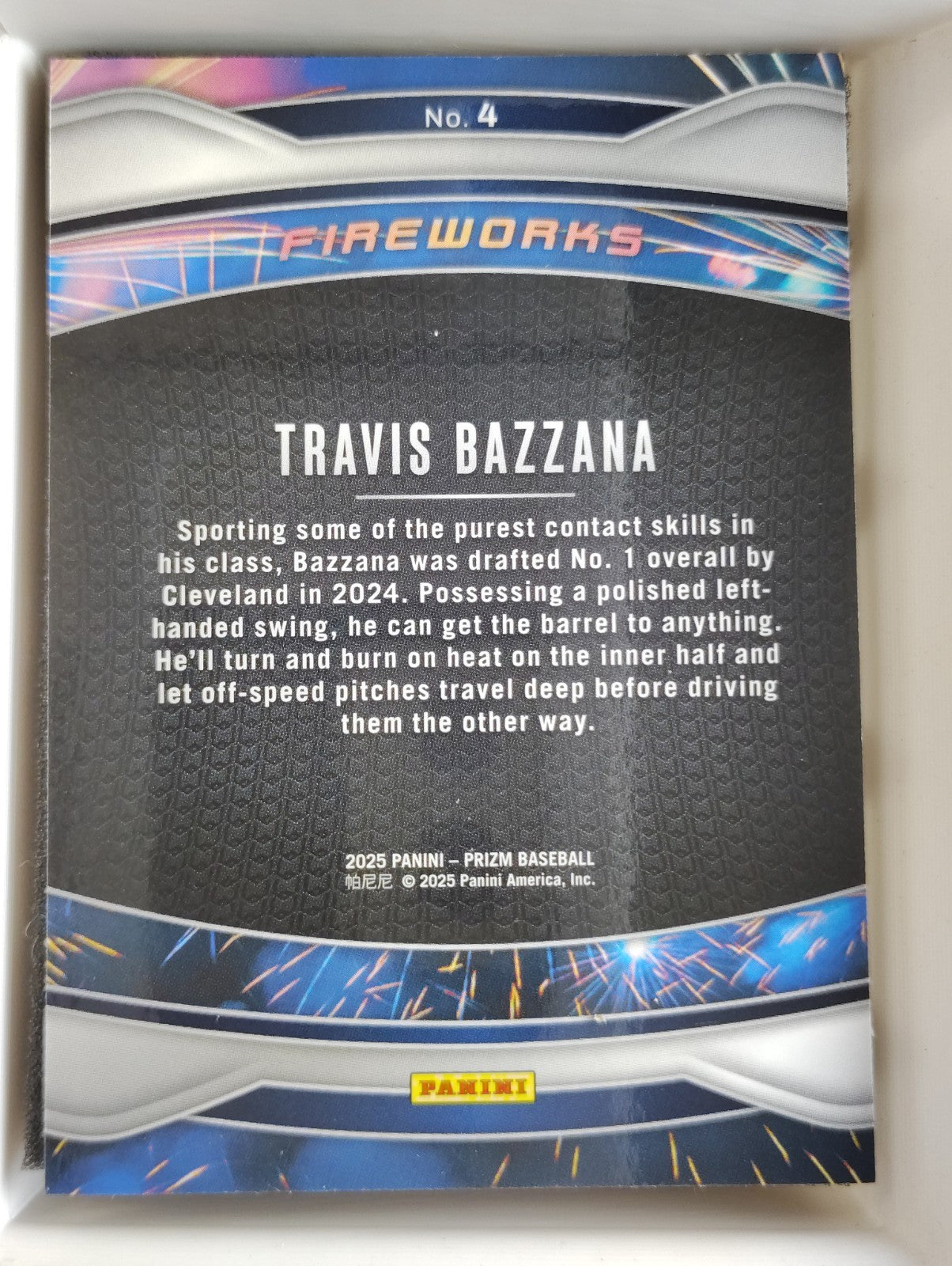 2025 Panini Prizm Fireworks #4 Travis Bazzana