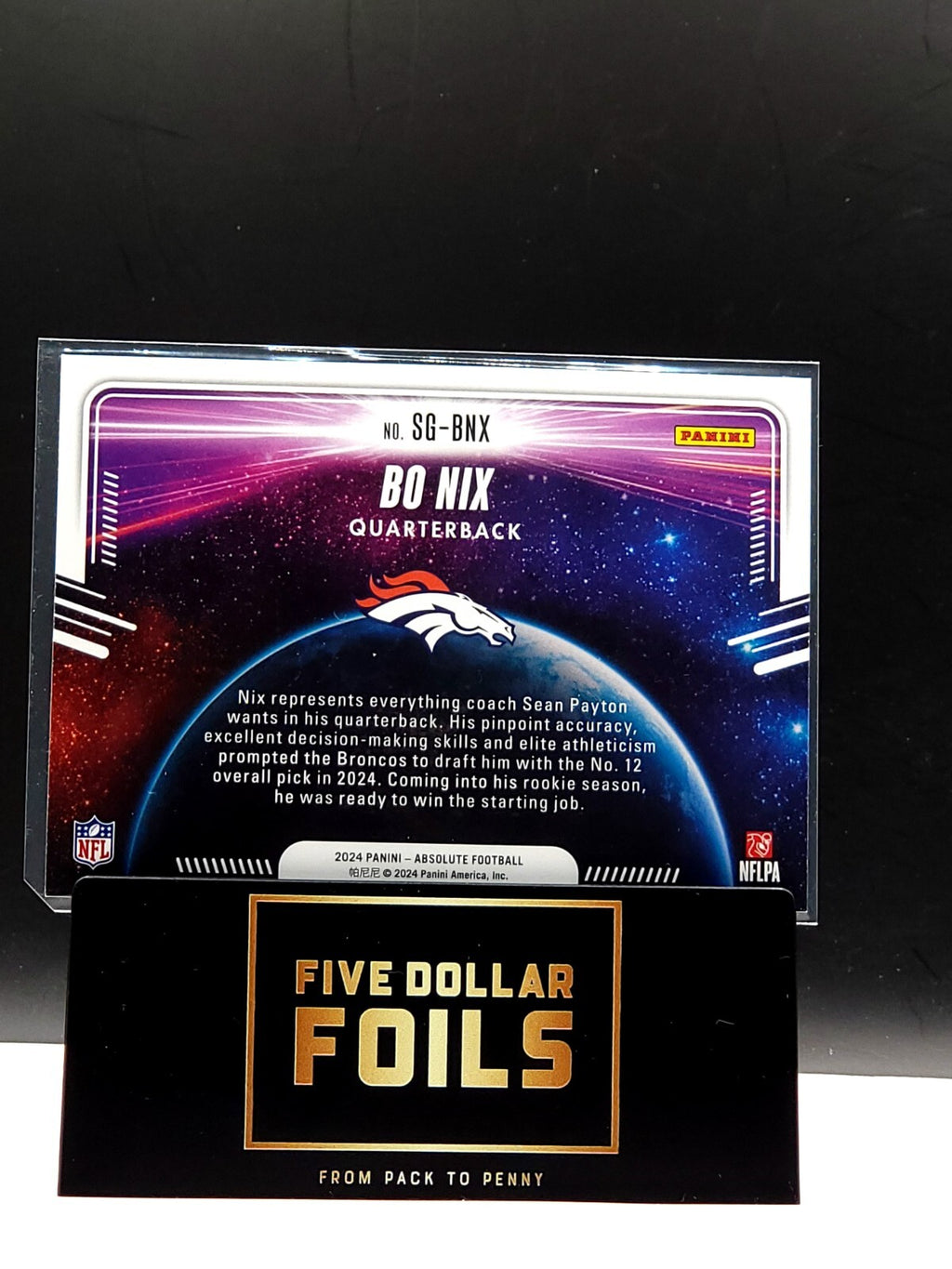 2024 Panini Absolute Star Gazing # SG-BNX Bo Nix
