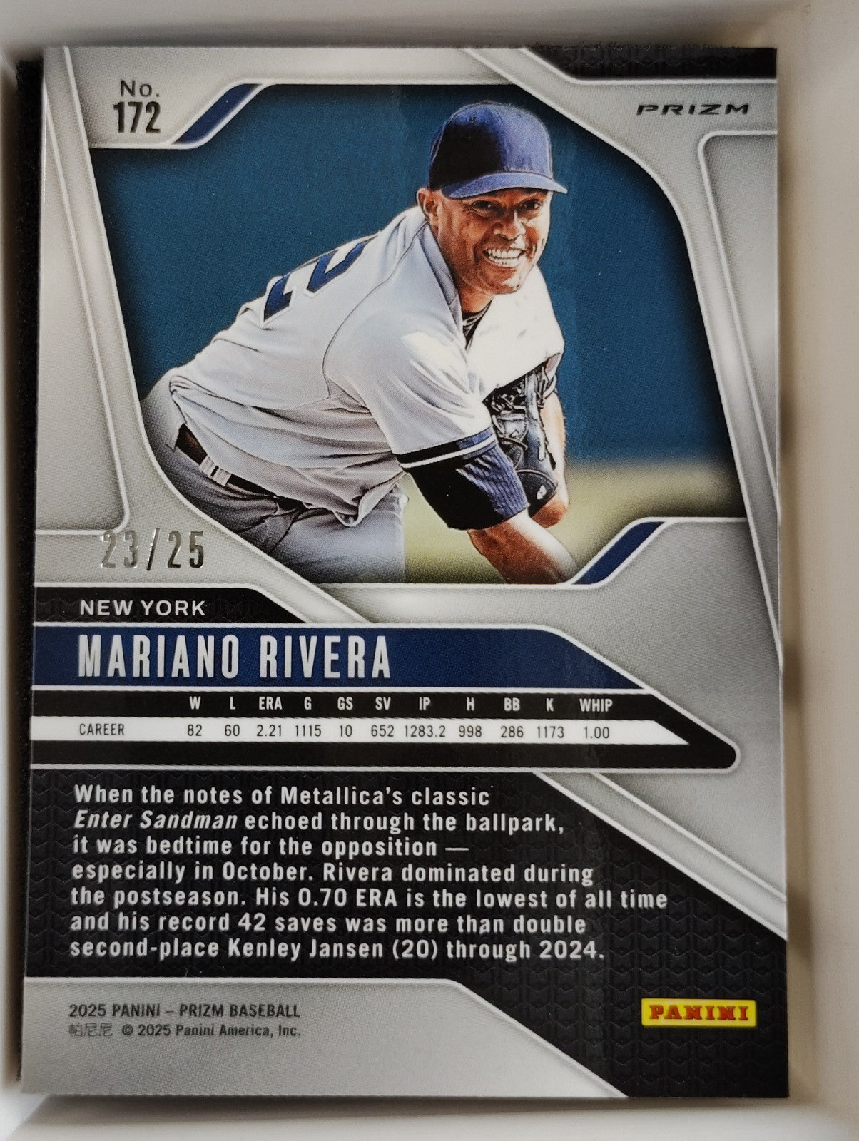2025 Panini Prizm #172 Mojo 23/25 Mariano Rivera