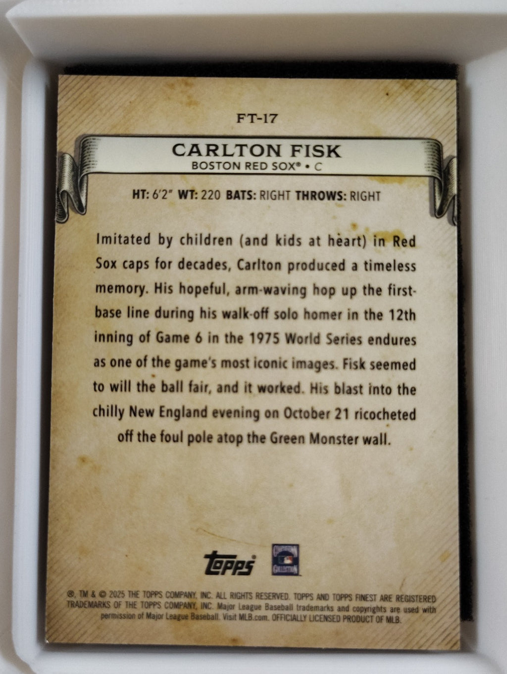 2025 Topps Finest Finest Timelines #FT-17 Carlton Fisk