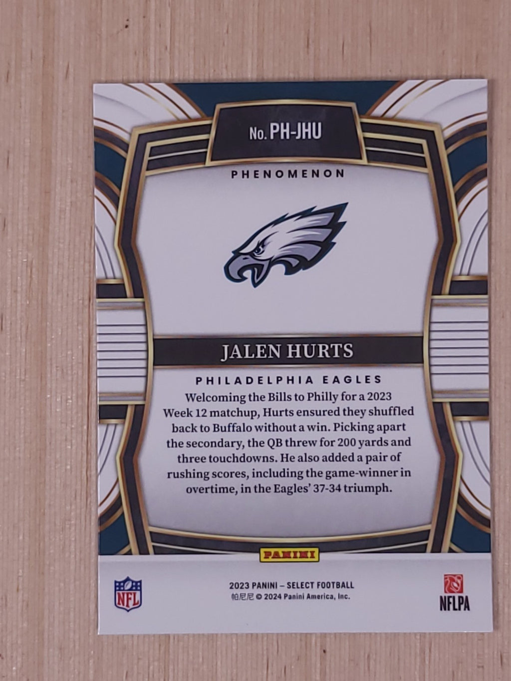 2023 Panini Select - Phenomenon Jalen Hurts #PH-JHU