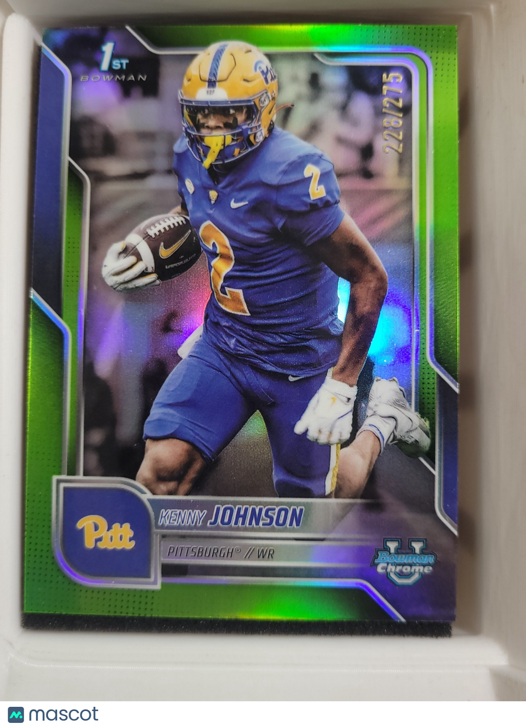 2025 Bowman University Chrome Kenny Johnson 87 Lime Green 228/275