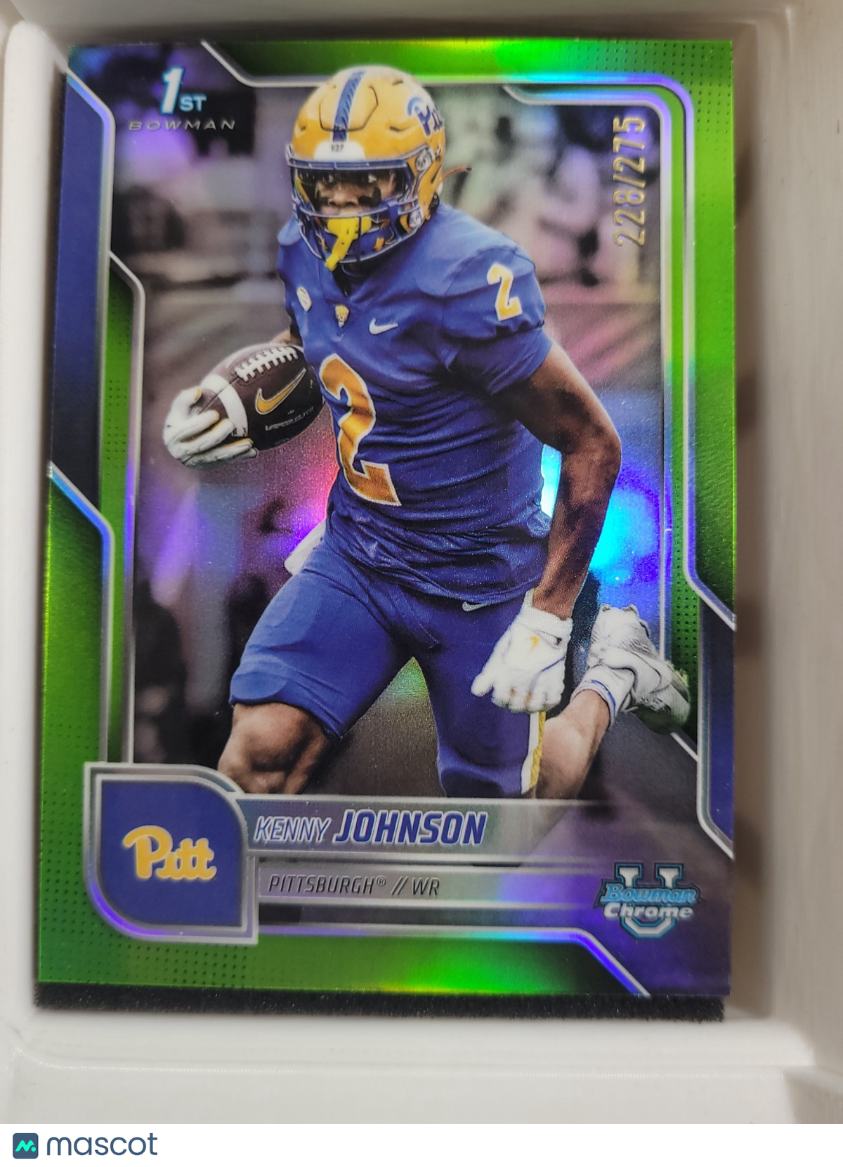 2025 Bowman University Chrome Kenny Johnson 87 Lime Green 228/275