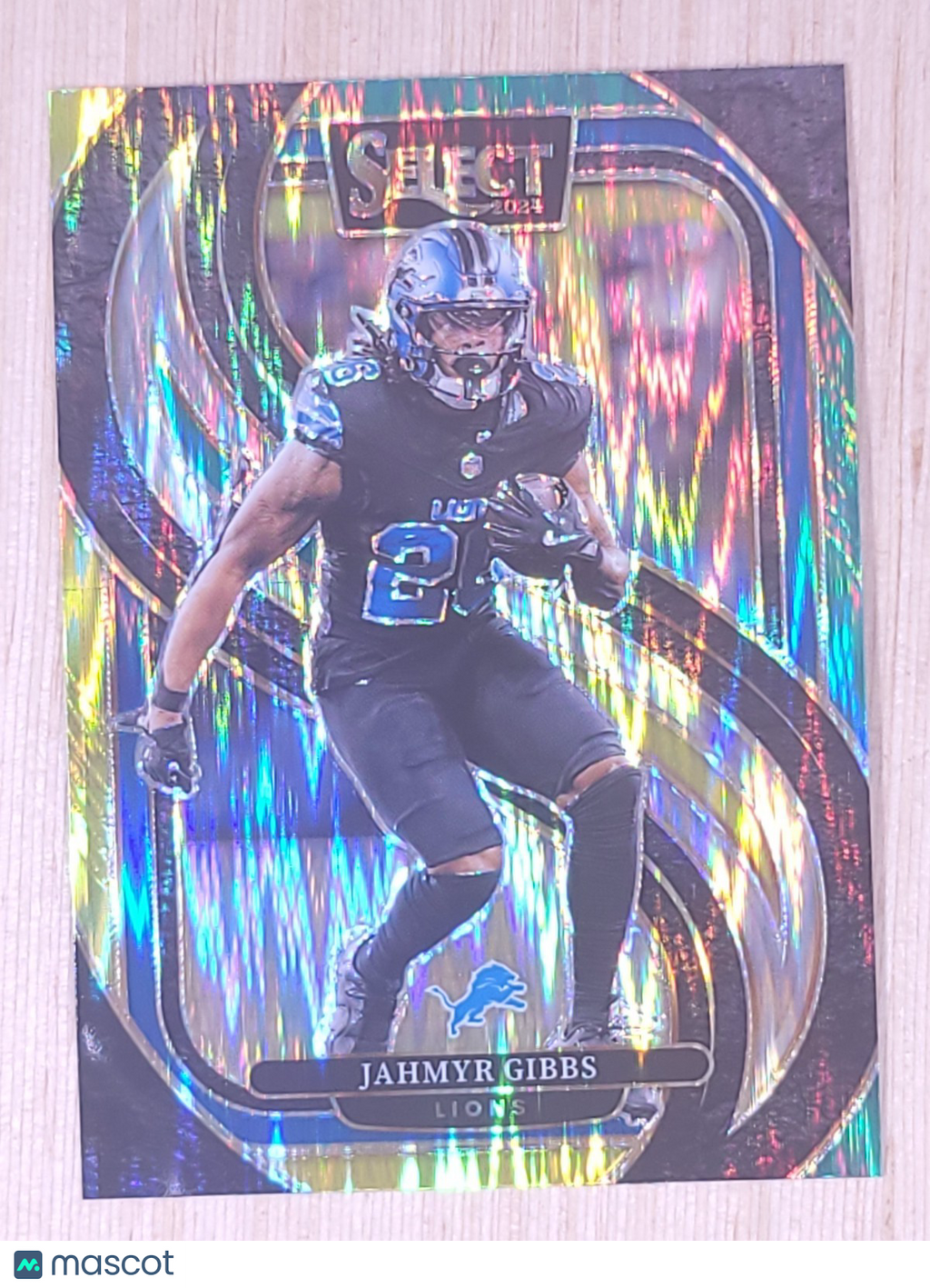 2024 Panini Select #163 Jahmyr Gibbs Premier Level Green Yellow Shock