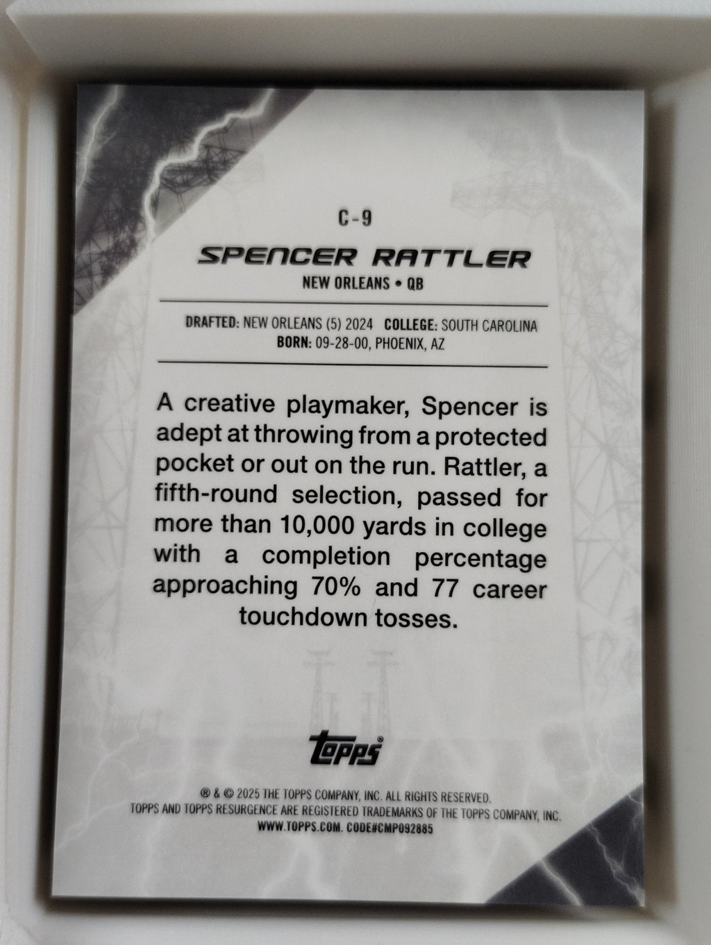 2024 Topps Resurgence - Conductors Spencer Rattler #C-9 Orange Power Surge 09/25