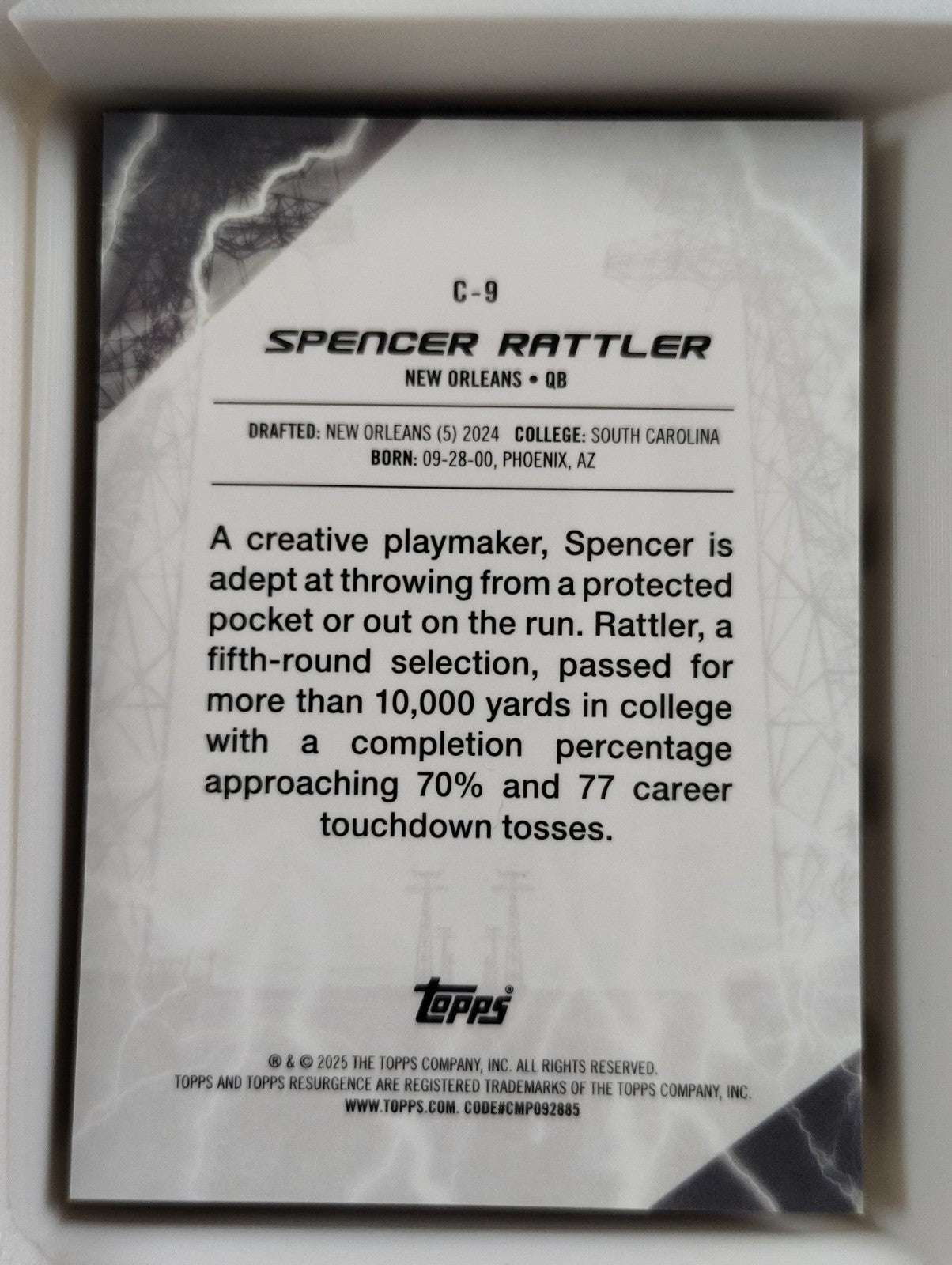 2024 Topps Resurgence - Conductors Spencer Rattler #C-9 Orange Power Surge 09/25