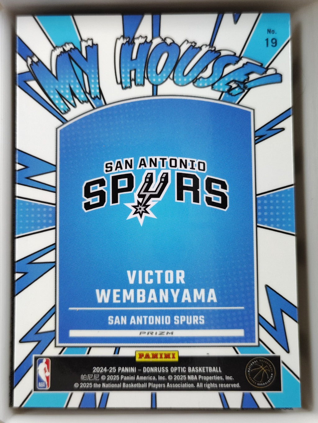 2024-25 Panini Donruss Optic My House Victor Wembanyama #19 Purple Prizm