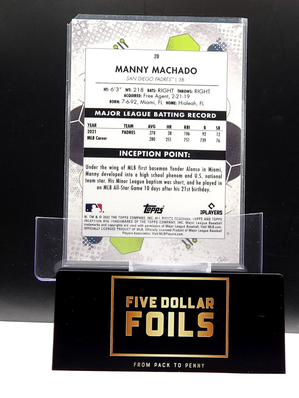 2022 Topps Inception - #20 Manny Machado