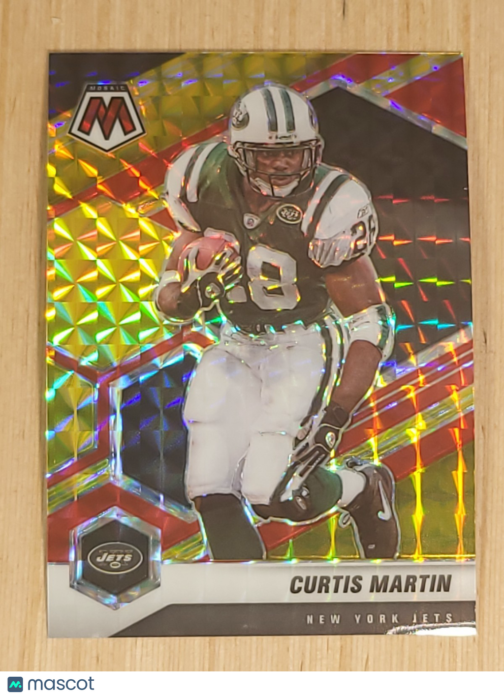 2021 Panini Mosaic - Curtis Martin #156 Reactive Yellow Mosaic Prizm