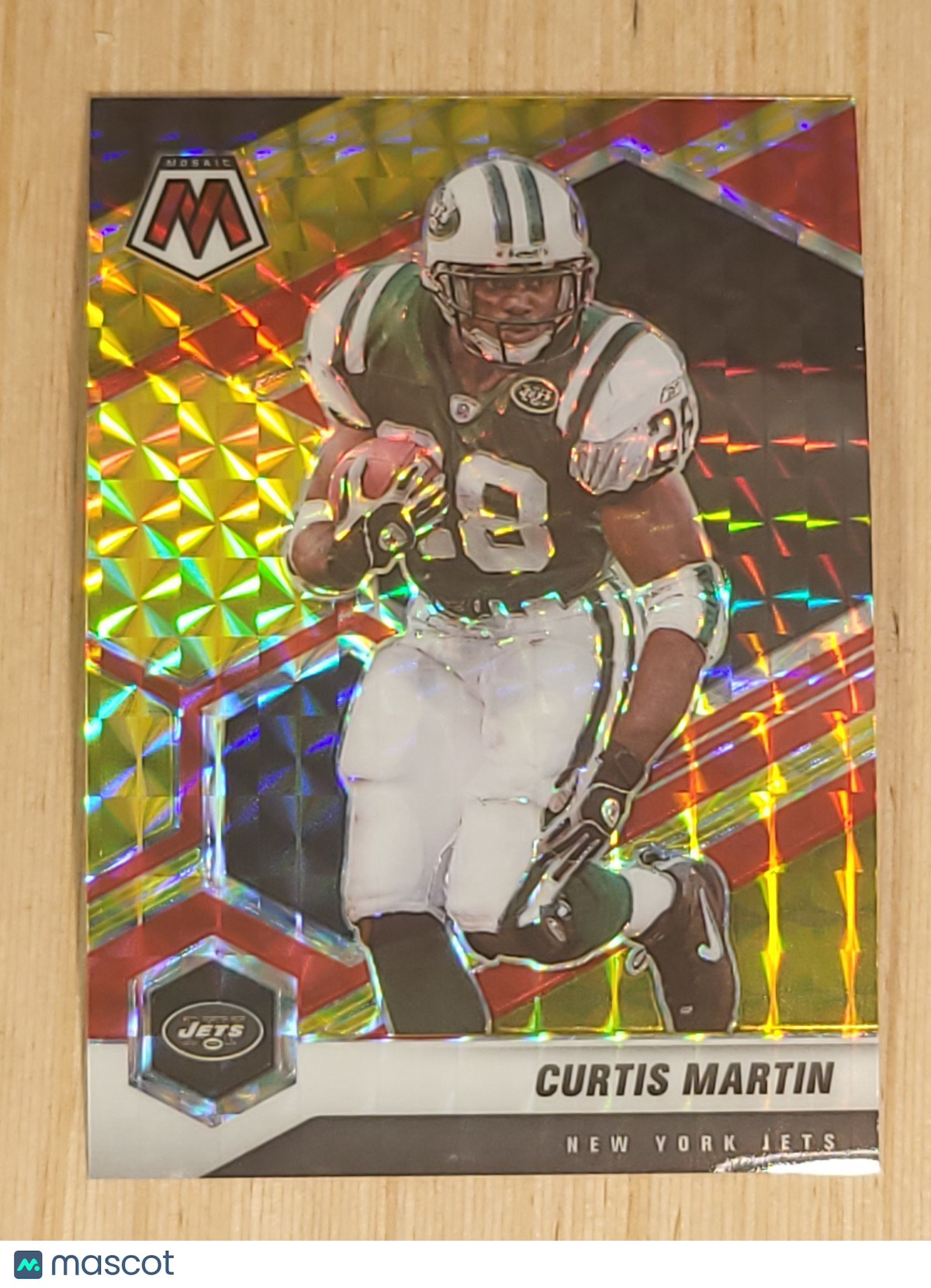 2021 Panini Mosaic - Curtis Martin #156 Reactive Yellow Mosaic Prizm