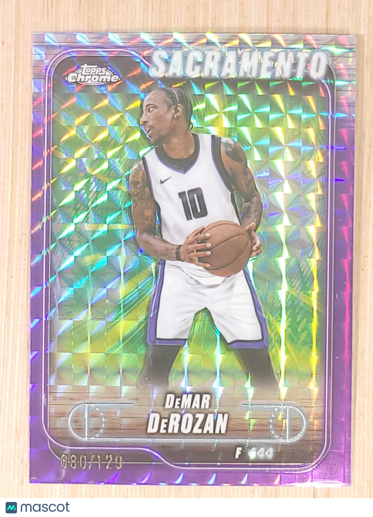 2024-25 Topps Chrome #55 DeMar DeRozan Geometric Purple 080/129