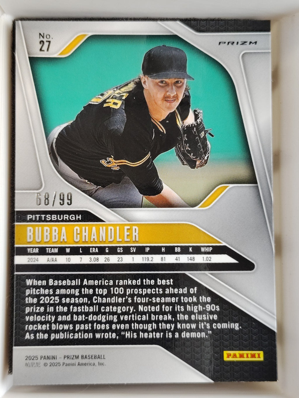 2025 Panini Prizm #27 Bubba Chandler 68/99 Red Chekcerboard