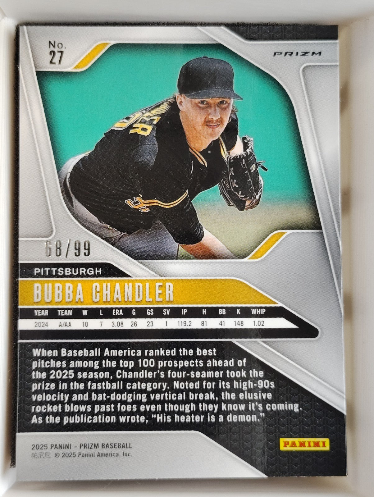 2025 Panini Prizm #27 Bubba Chandler 68/99 Red Chekcerboard
