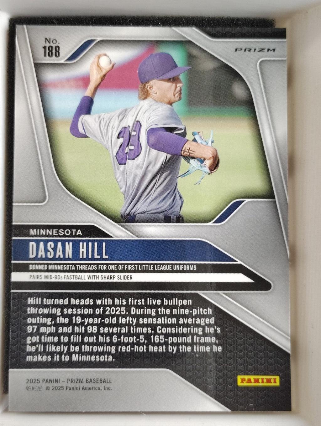 2025 Panini Prizm #188 Dasan Hill Ruby Wave