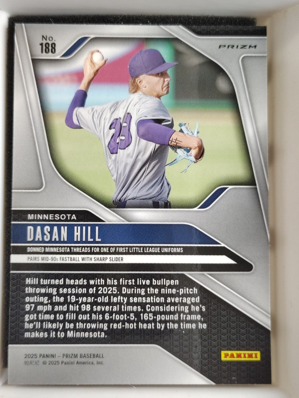 2025 Panini Prizm #188 Dasan Hill Ruby Wave