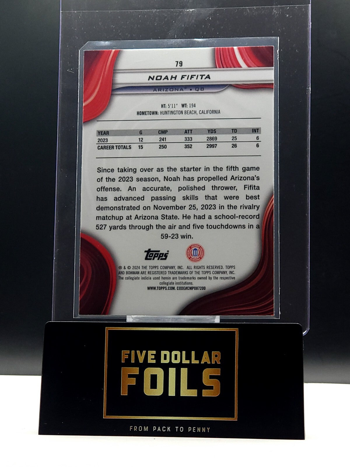 2024 Bowman U Best #79 Noah Fifta Purple 019/125