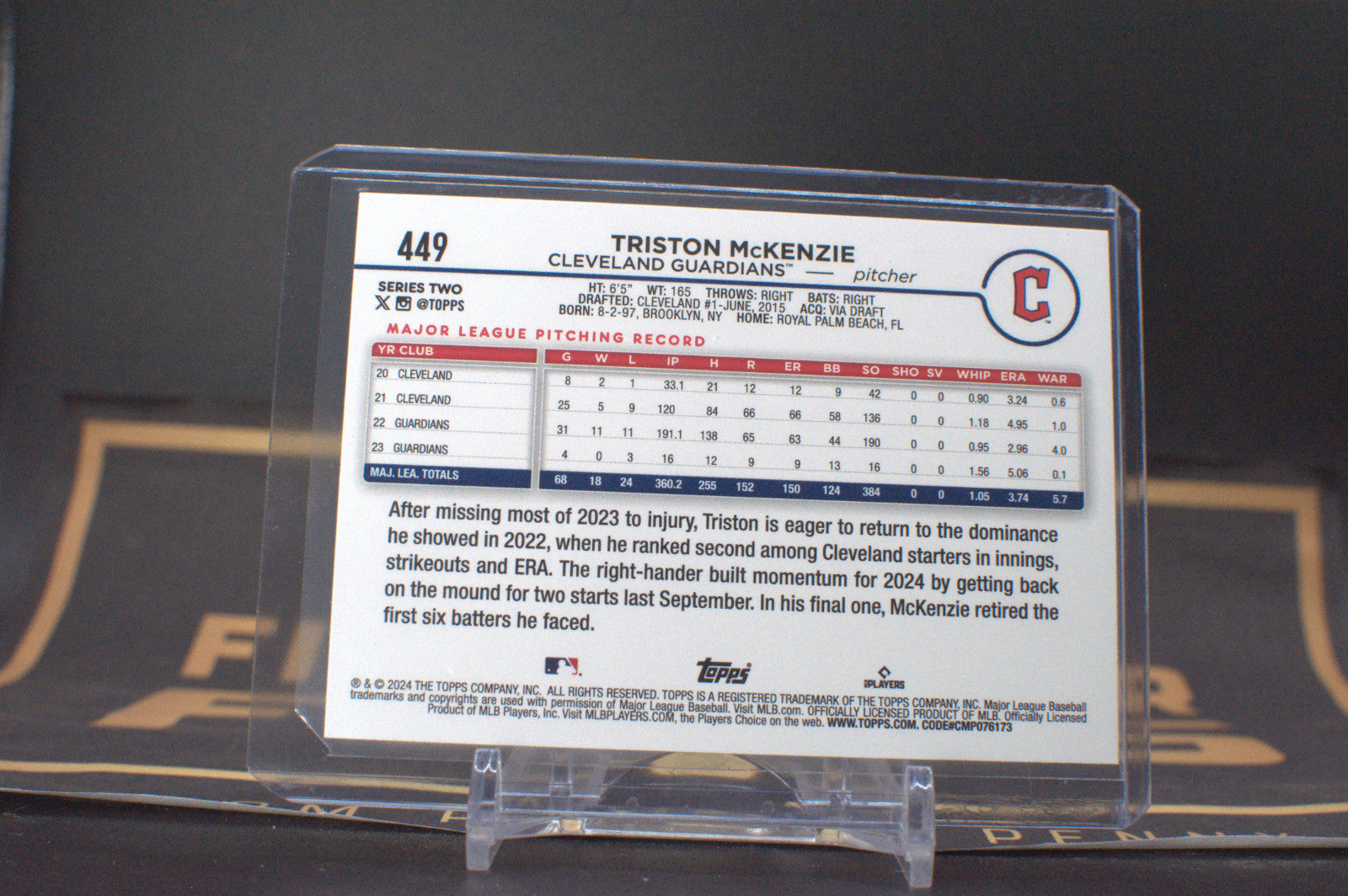 2024 Topps: Triston McKenzie [Rainbow Foil] #449 **Free Shipping @ $10+**