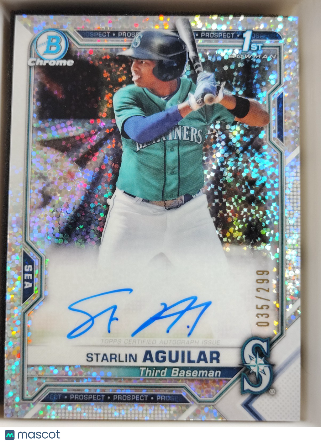 2021 Bowman Chrome  Auto Starlin Aguilar #CPA-SA Sparkle 035/299