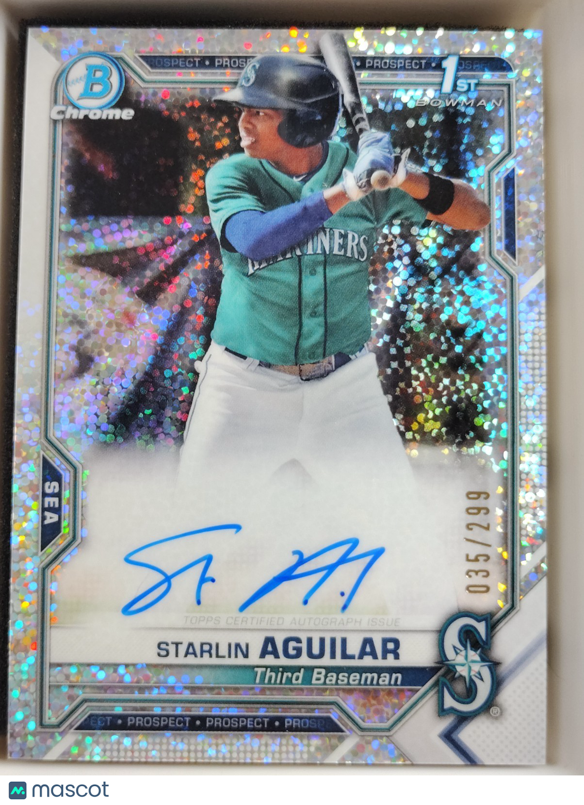 2021 Bowman Chrome  Auto Starlin Aguilar #CPA-SA Sparkle 035/299