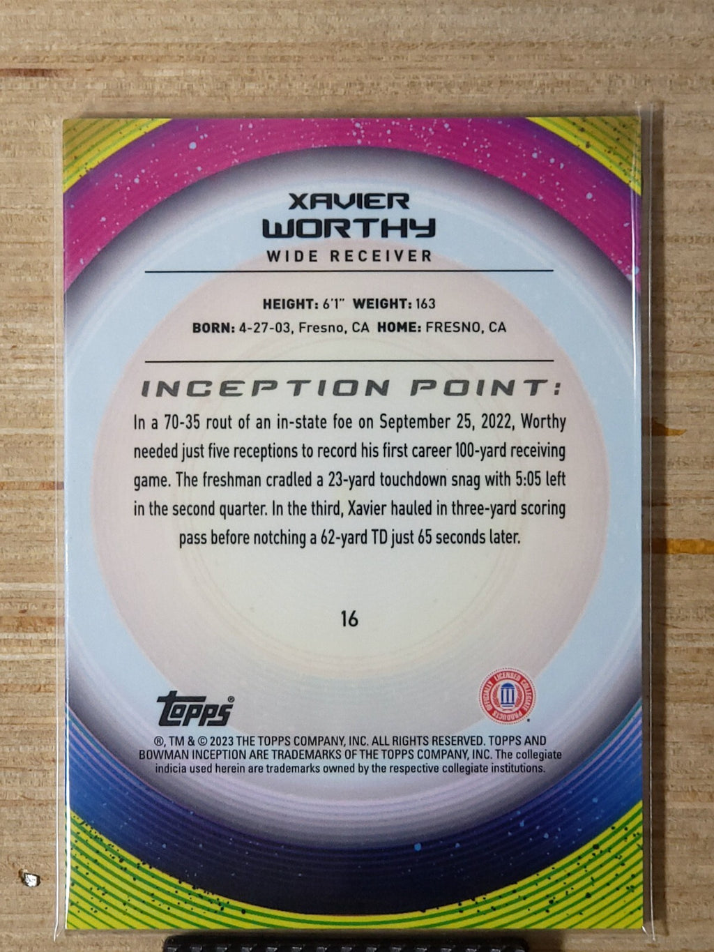 2022-23 Bowman Inception University - #16 Xavier Worthy Green