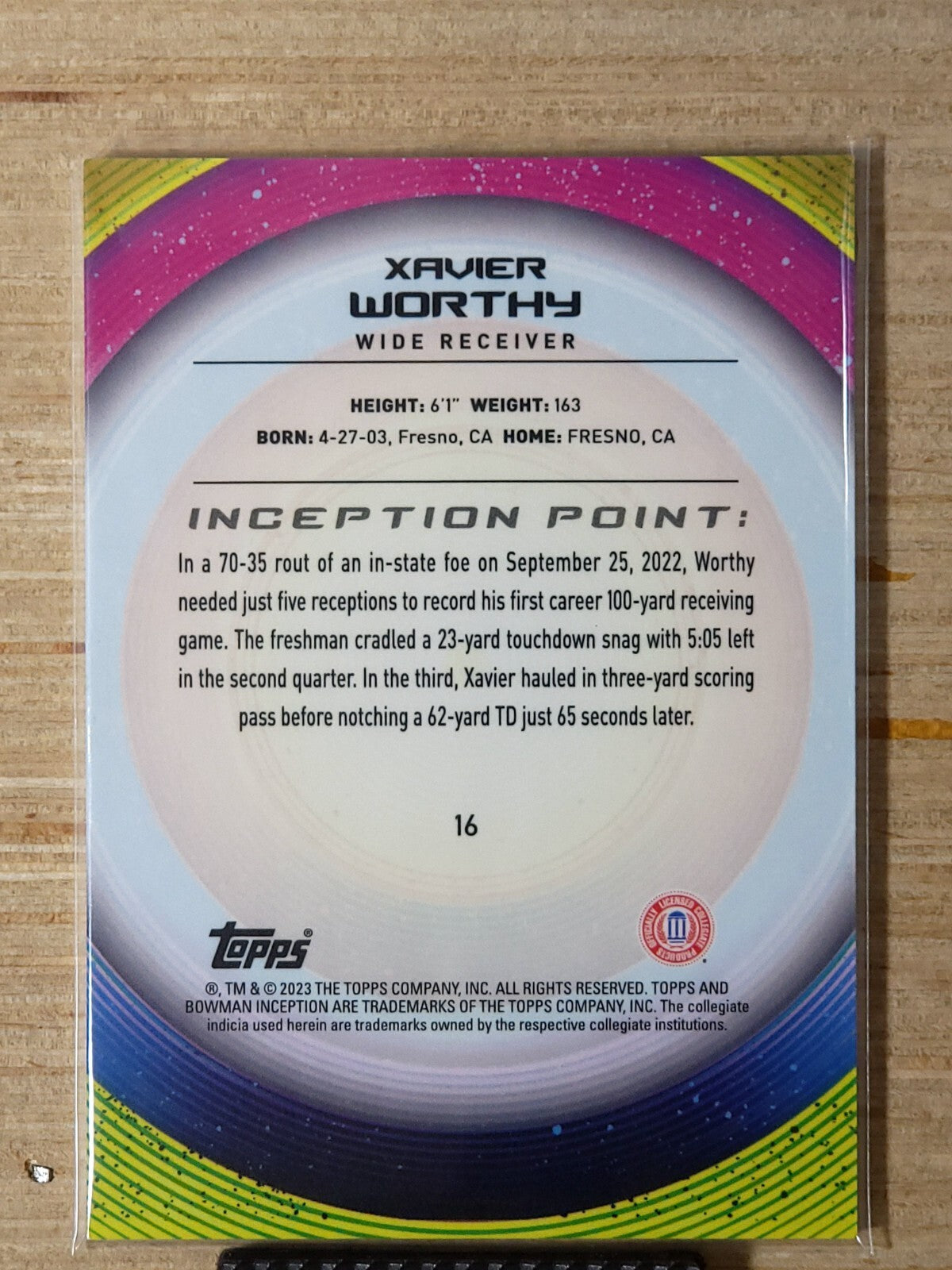 2022-23 Bowman Inception University - #16 Xavier Worthy Green