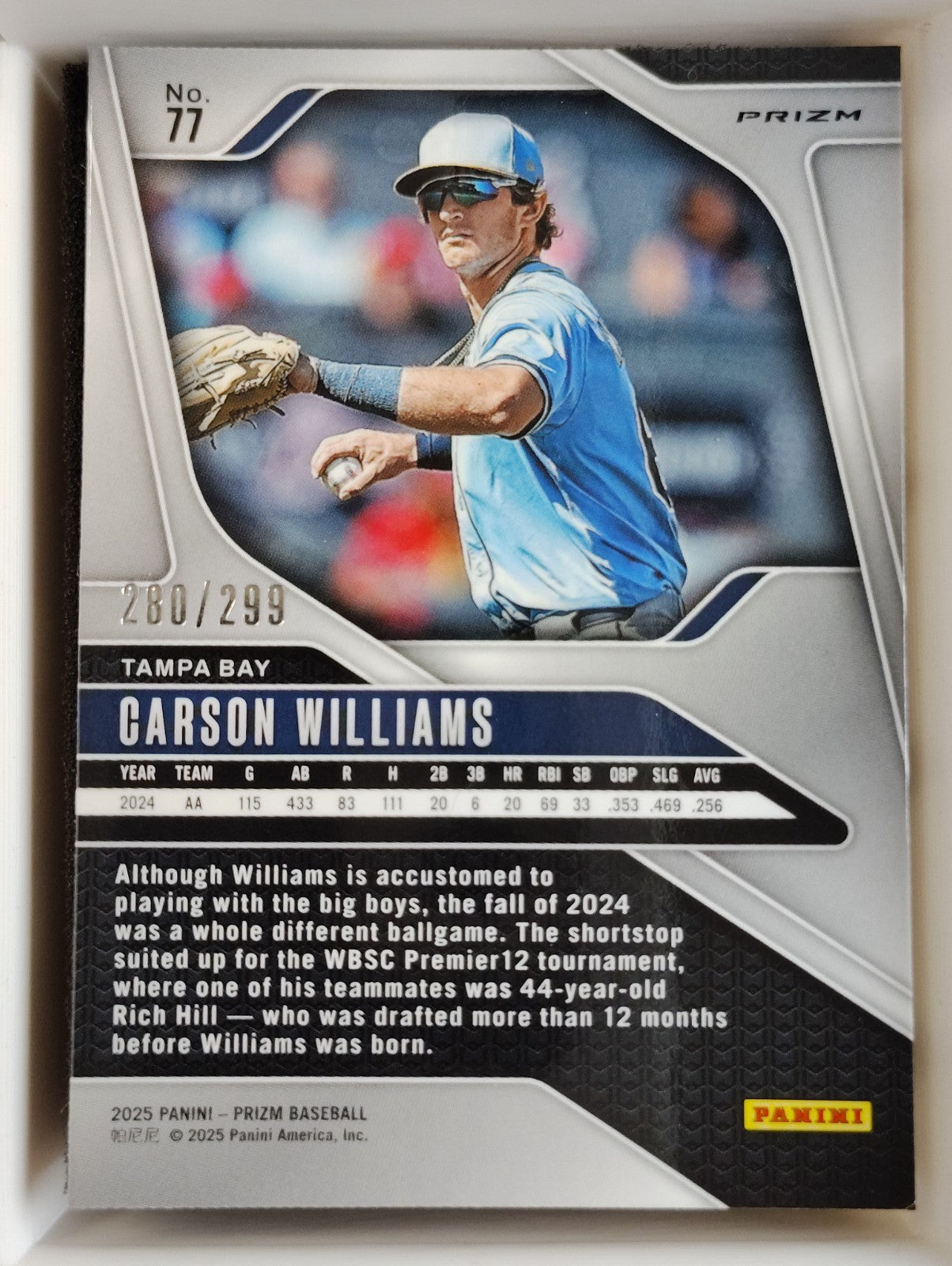 2025 Panini Prizm - Carson Williams #77 Red Prizm 280/299