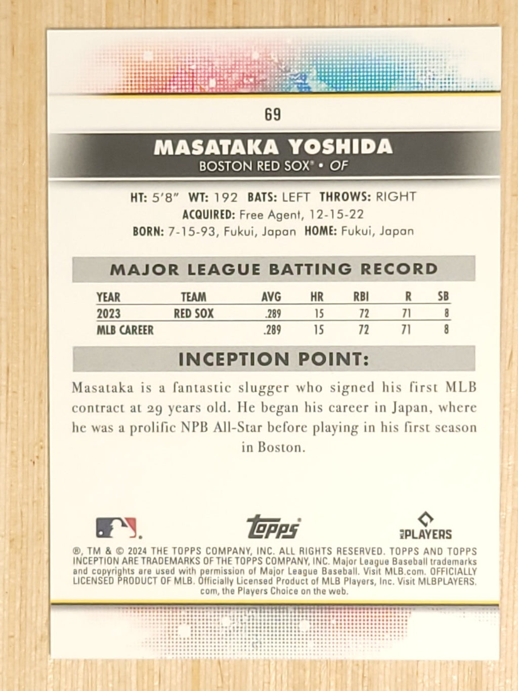 2024 Topps Inception - Masataka Yoshida #69